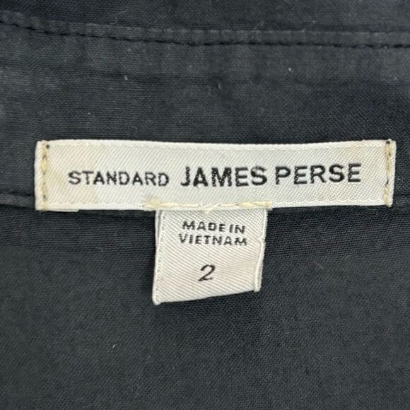James Perse Contrast Panel Shirt in Black - Picture 9 of 10